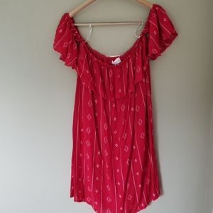 Salty Lemon off the shoulders Red sundress